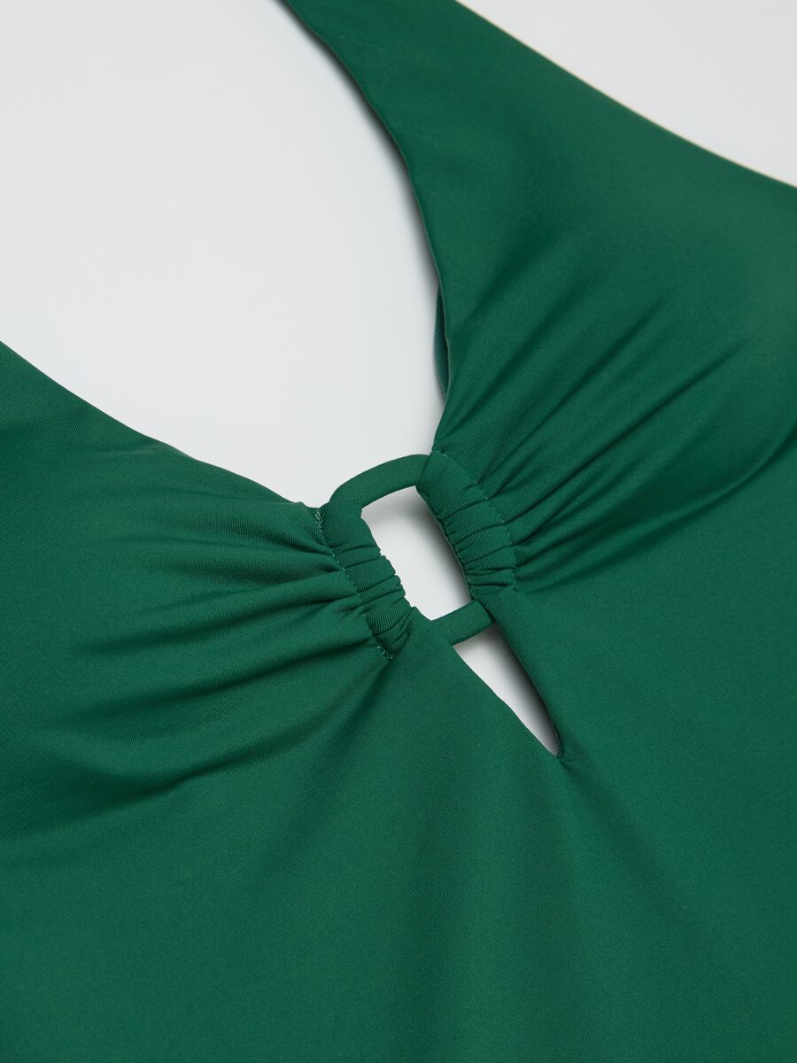 Women’s one-piece swimsuit in green stretch fabric_5
