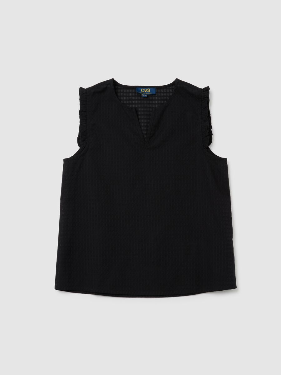 Women's pure cotton black top regular fit_4