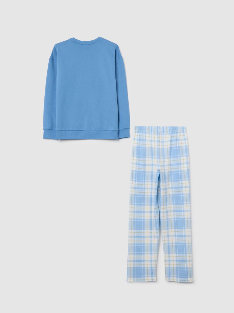 Blue cotton pyjamas for girls_1