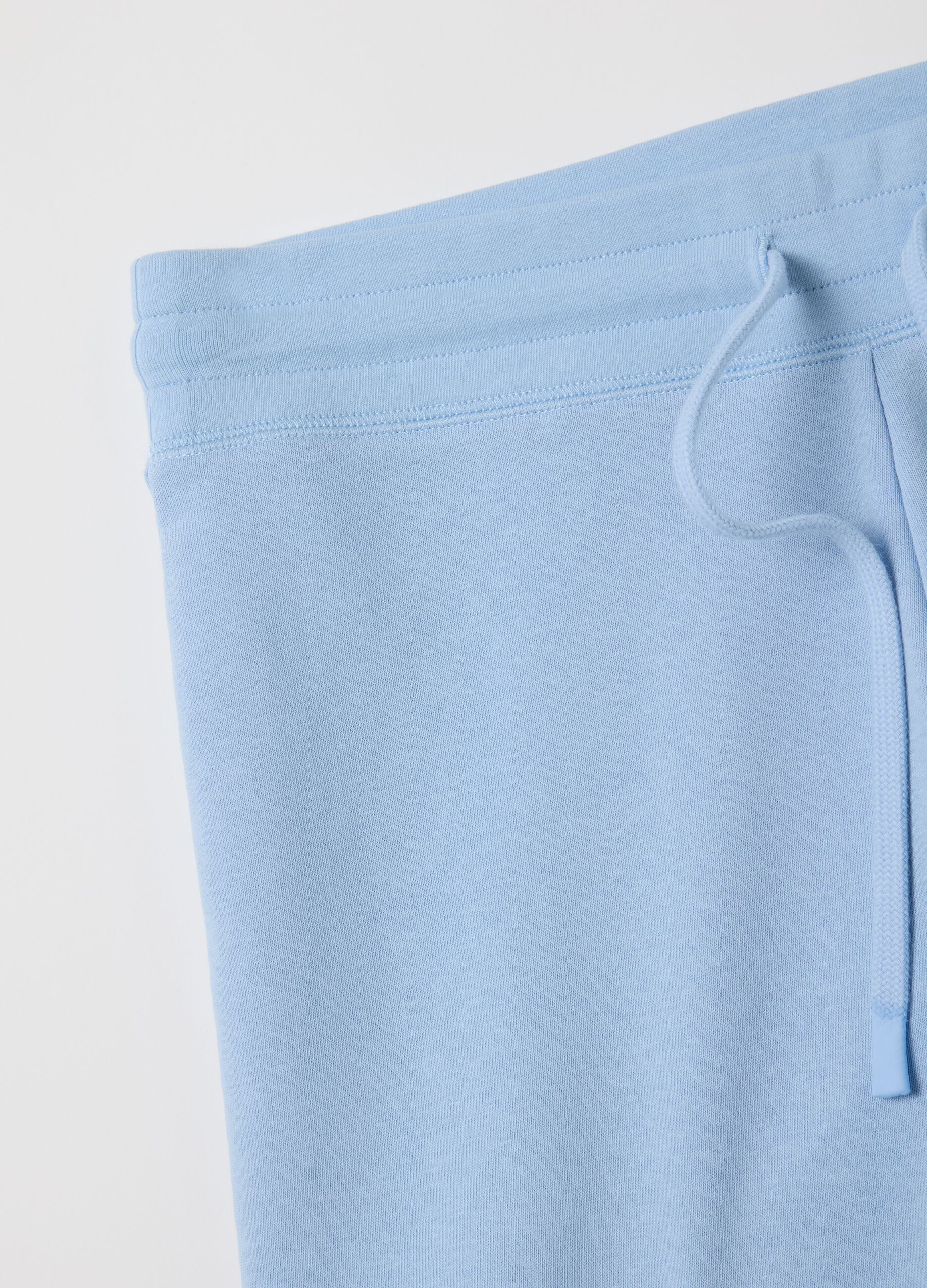 Shorts da donna in misto cotone azzurri regular fit
