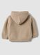 Beige organic cotton hooded jacket for babies_1