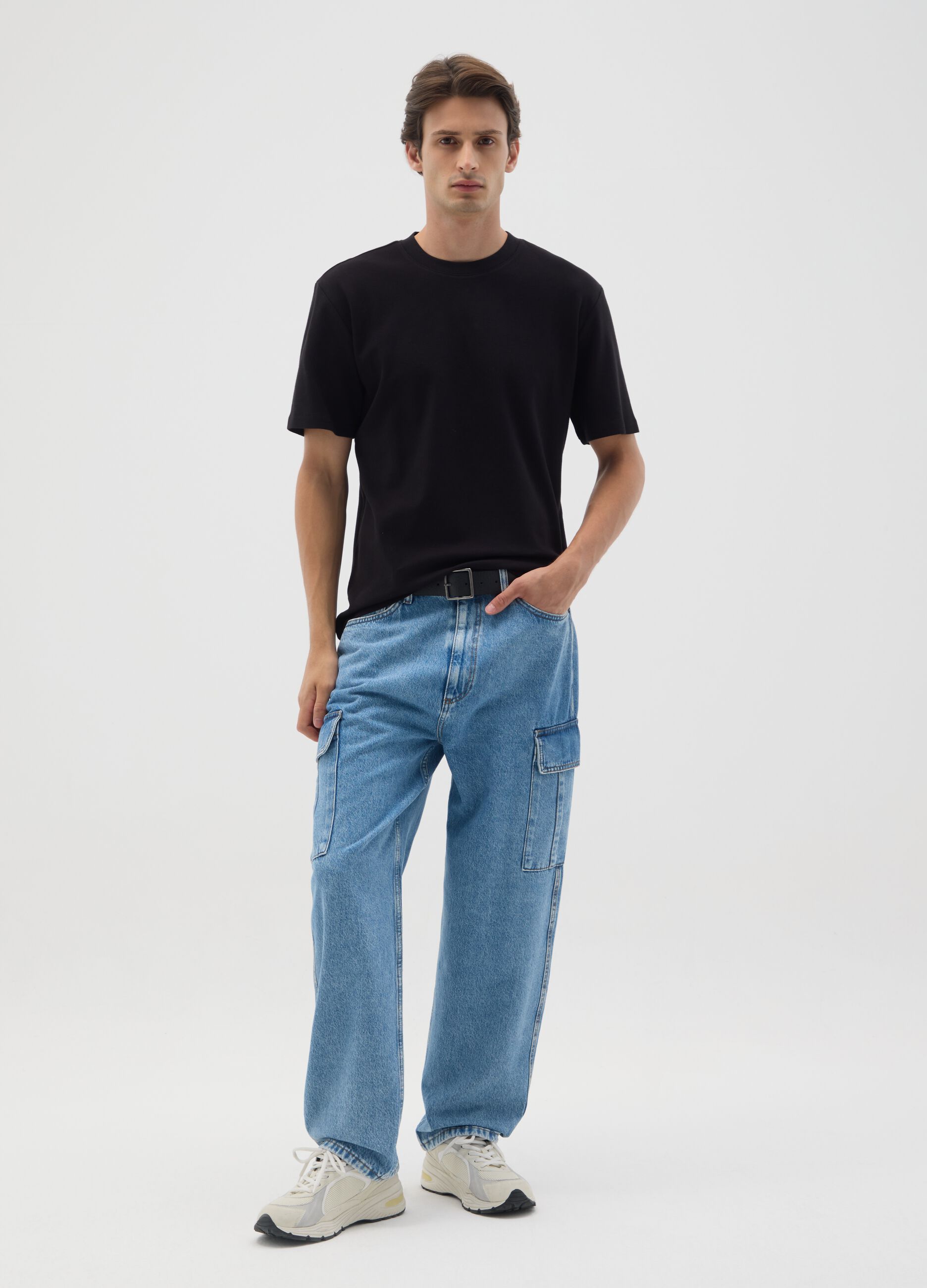 Pure Cotton Denim Wide Leg Jeans