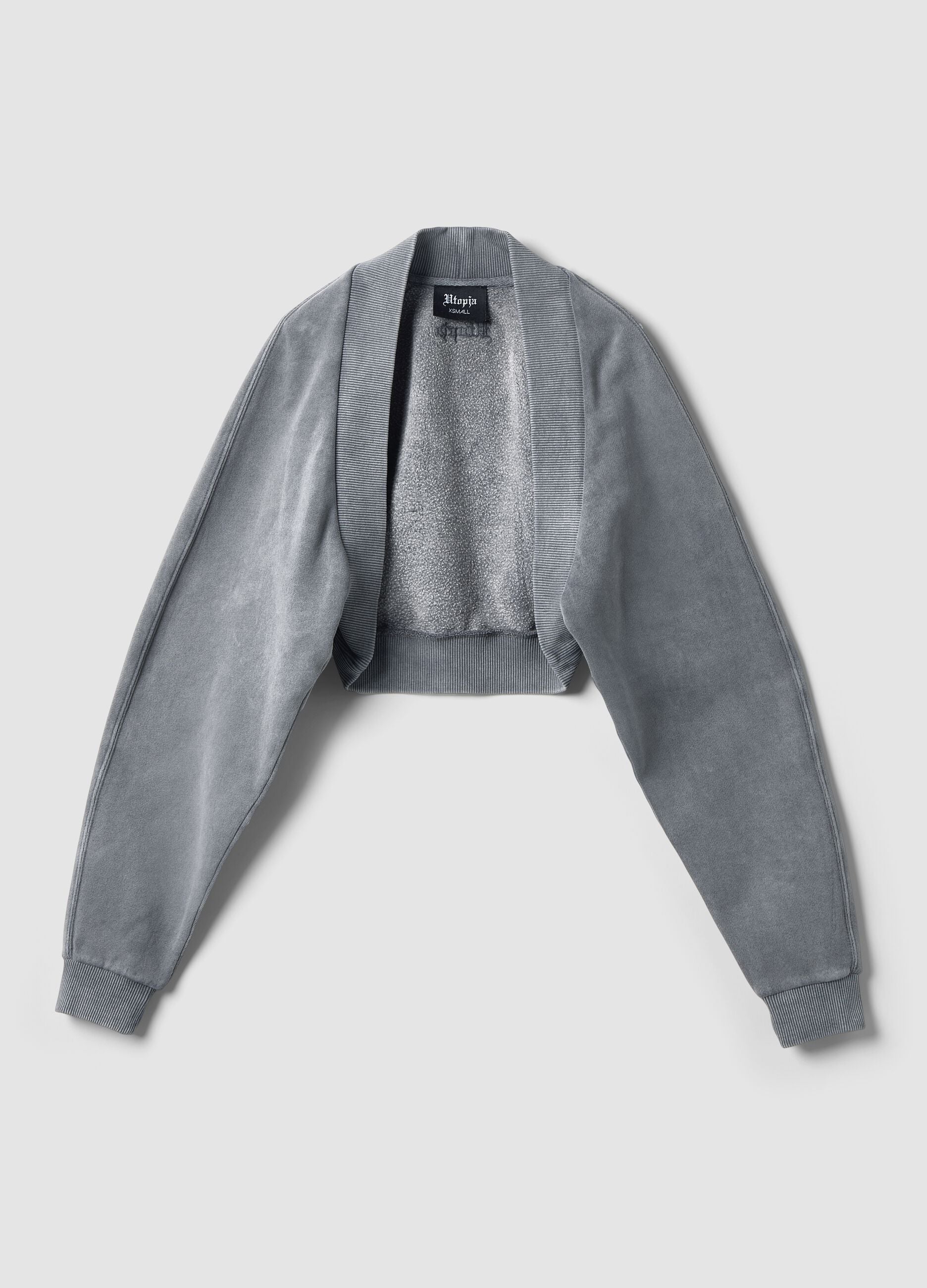 Grey Cropped Shrug Sweatshirt