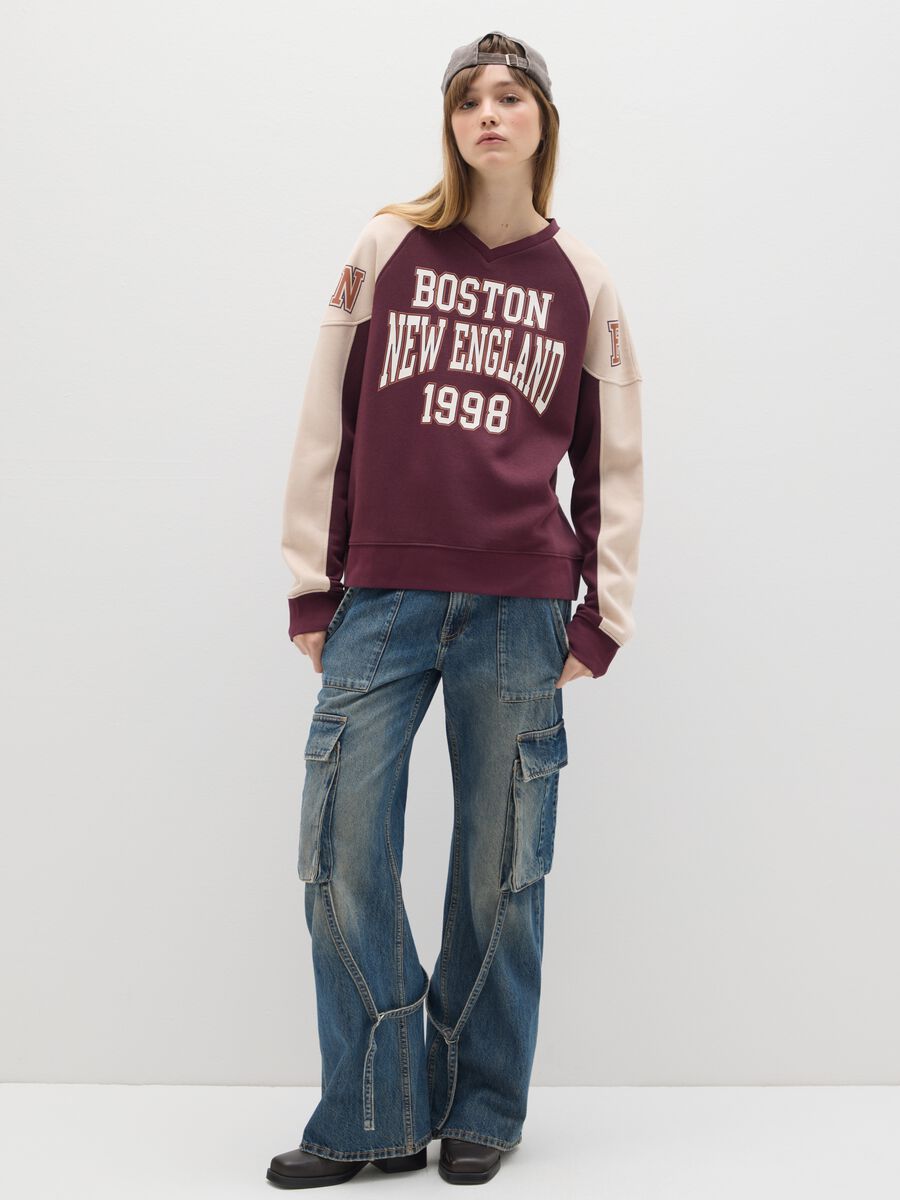 Regular fit multicolour cotton blend sweatshirt with crew neck_2