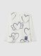 Girls' pure white cotton regular fit top with hearts_0