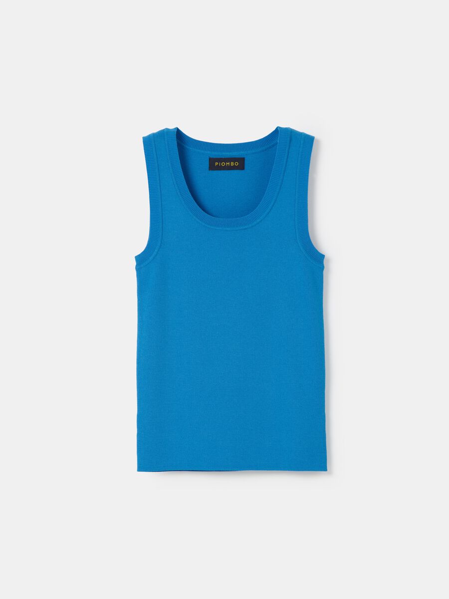 Ribbed tank top with round neckline_3