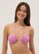 Top bikini a fascia rosa in tessuto elasticizzato_0