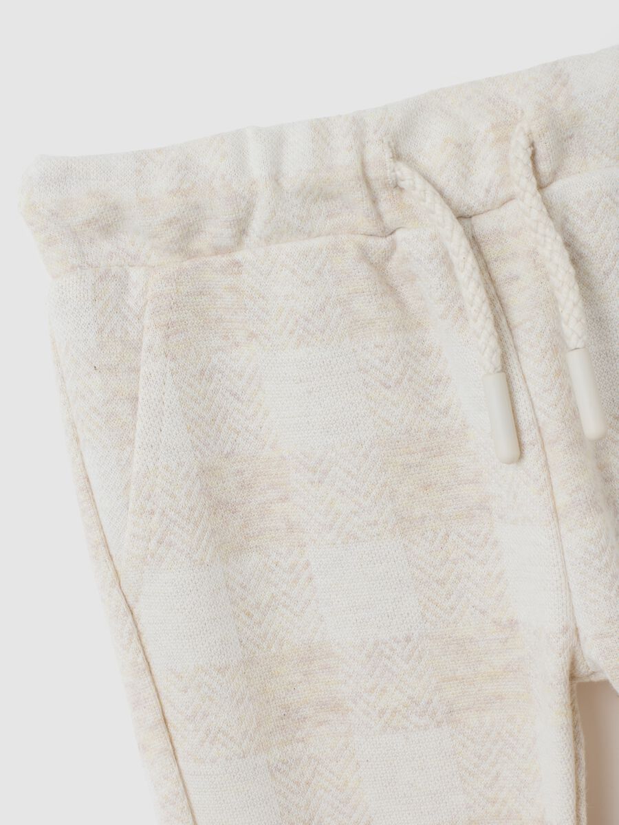 Beige cotton-blend baby trousers with regular fit_2