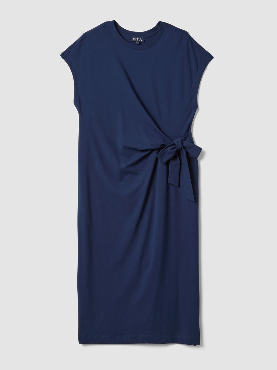 Blue stretch-cotton midi dress_4