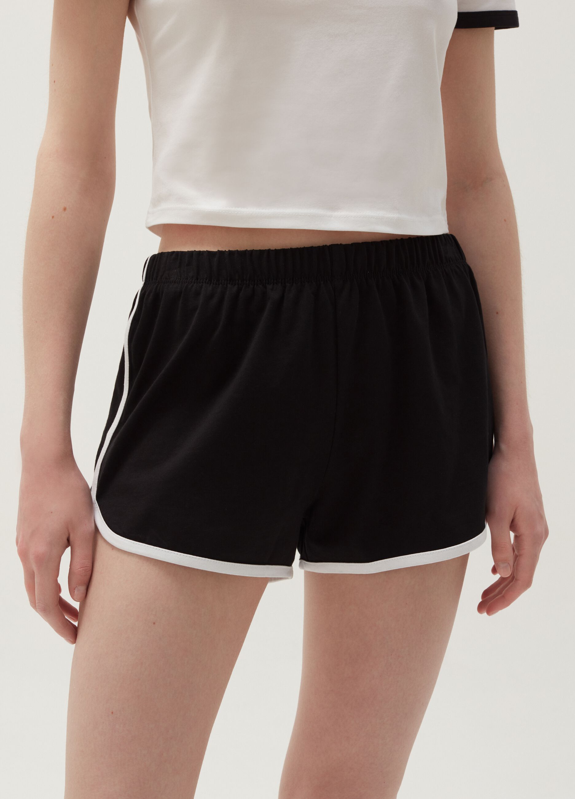 Baby Angel cotton shorts with contrasting trims.