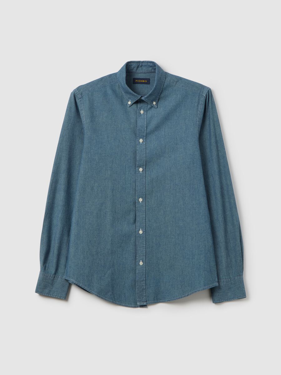 Regular-fit shirt in chambray cotton_4