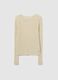 Beige ribbed top with metallic fibres_0