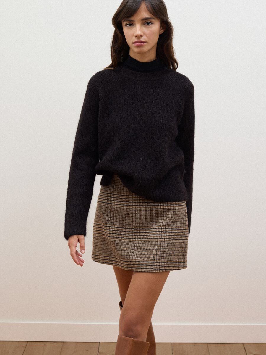 Brown crew-neck wool and alpaca-blend jumper, regular fit_0