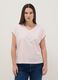 Pink short sleeve pure cotton V-neck regular fit t-shirt_1