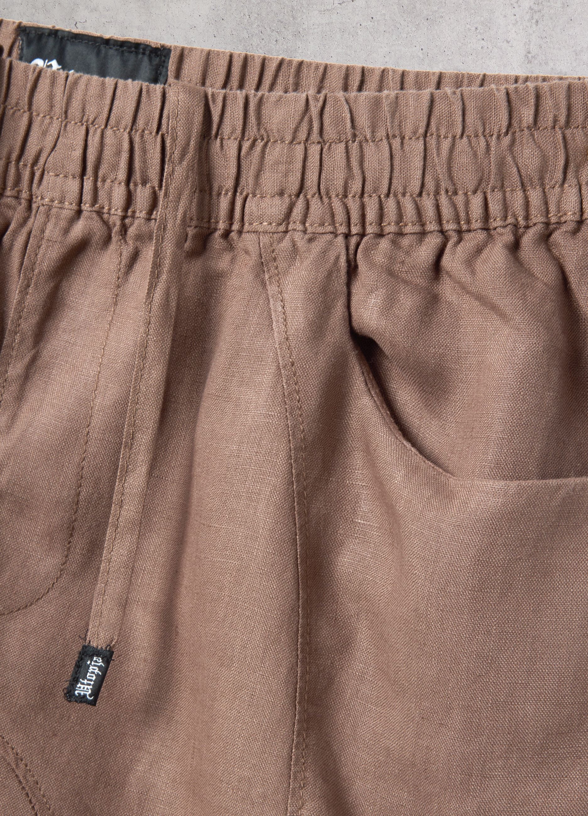 100% Linen Shorts Mocha