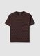Brown stretch cotton T-shirt with studs, regular fit_4