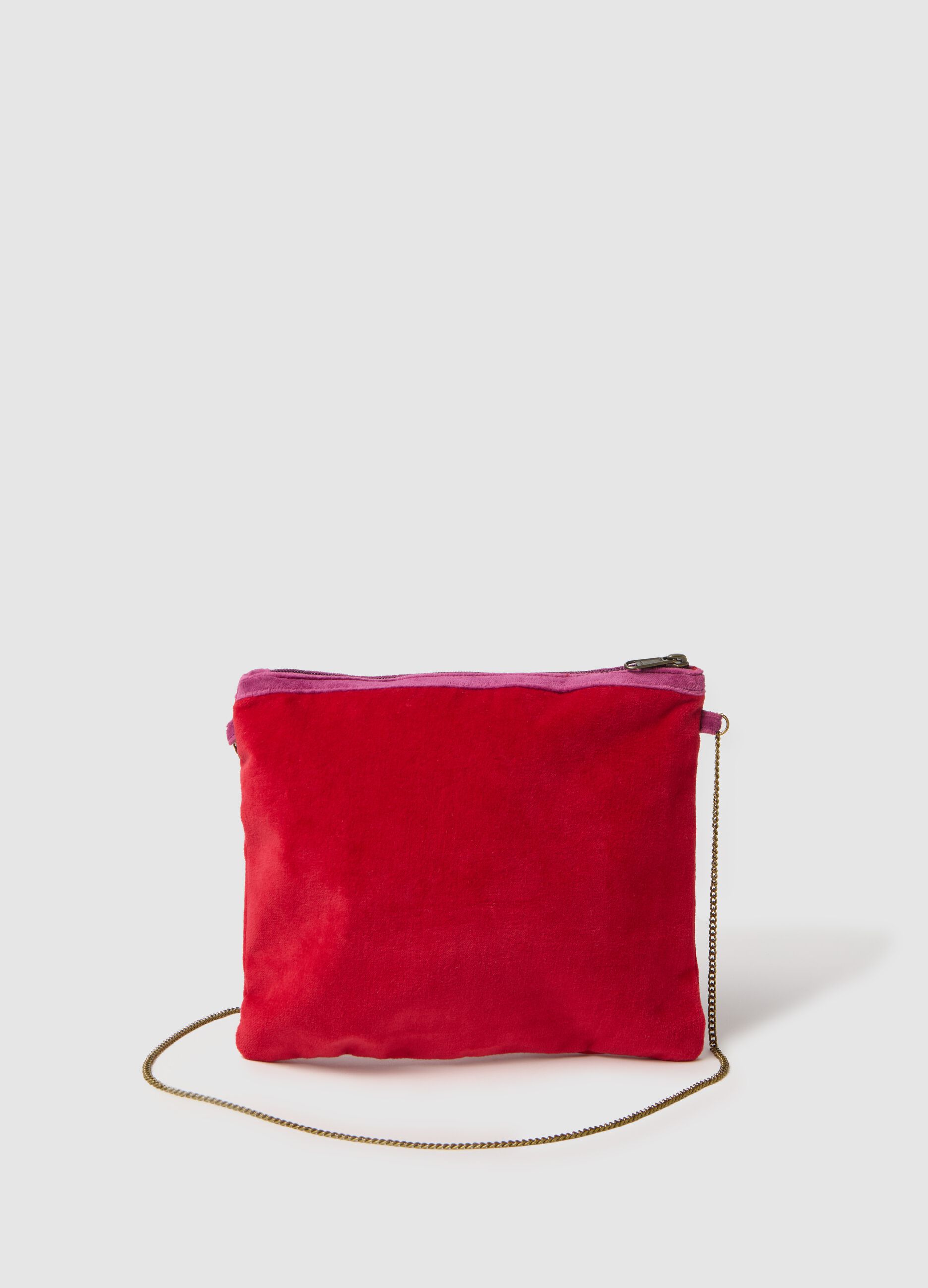 Bag in velvet with shoulder strap