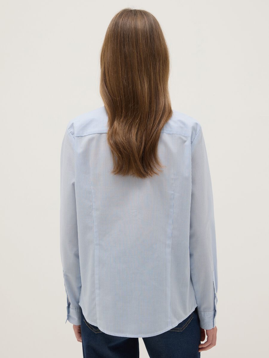 Multicolour striped cotton blend slim-fit shirt with classic collar_2