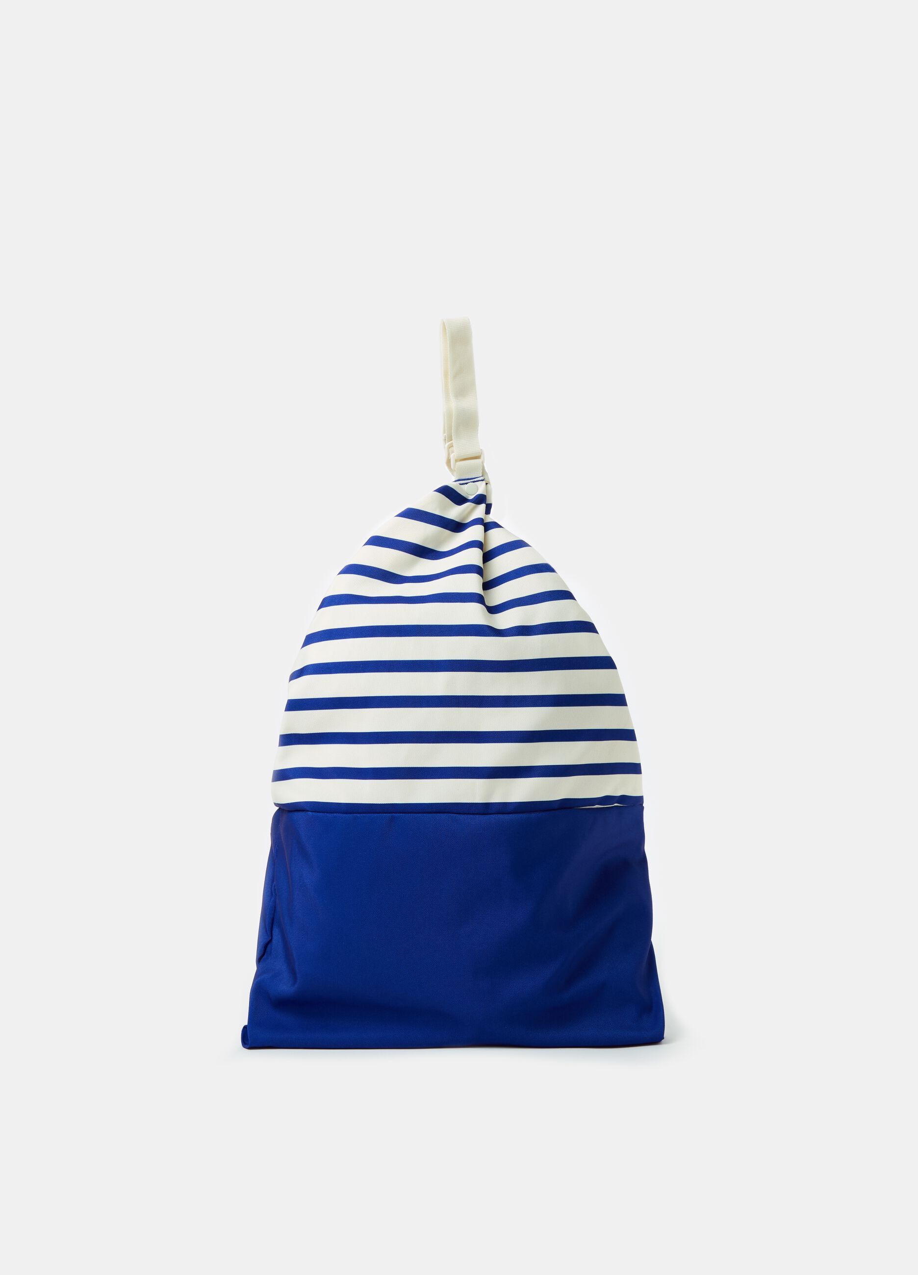 Pillow bag in striped canvas