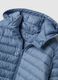 Blue padded regular fit jacket with zip and hood_1