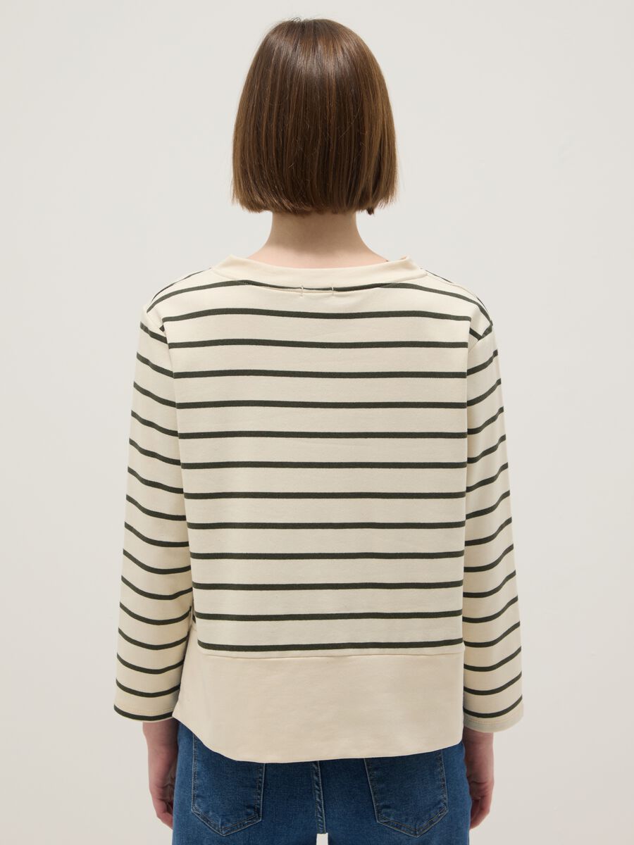 Maglia in misto cotone elasticizzato a righe multicolor regular fit_2