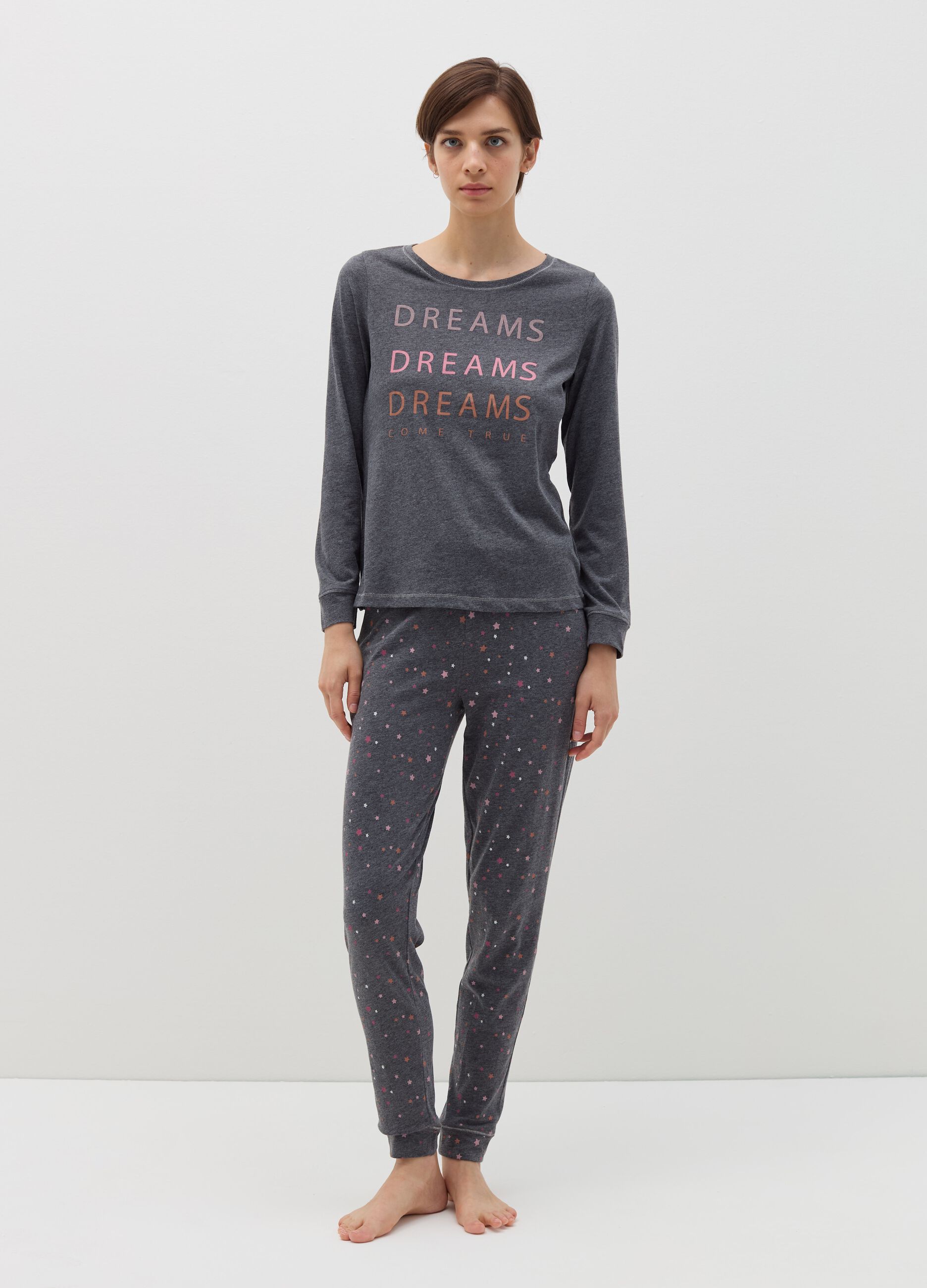 Long pyjamas with small stars print