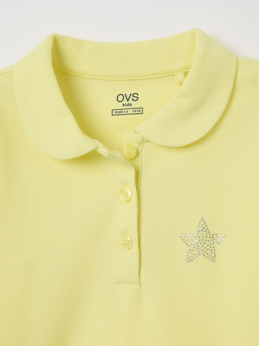 Yellow polo shirt with short sleeves and star_3
