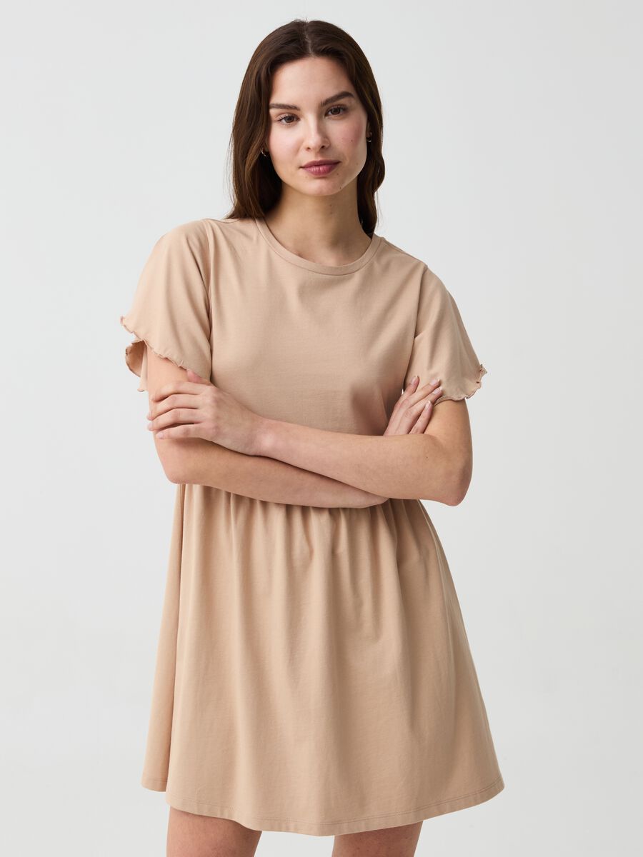 Essential short dress with butterfly sleeves_0