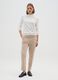Beige stretch cotton trousers regular fit_0
