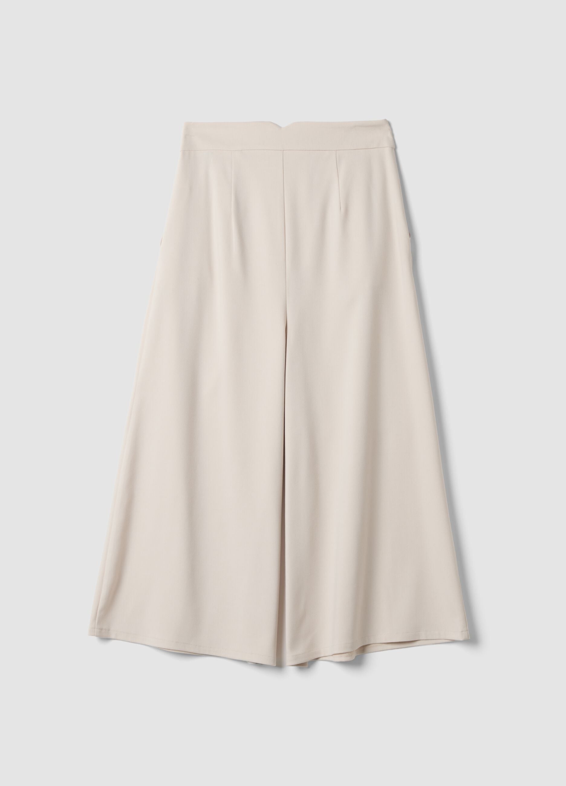 Brown stretch viscose culottes skirt