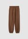 Brown Cotton Blend Regular Fit Jogger Trousers_4