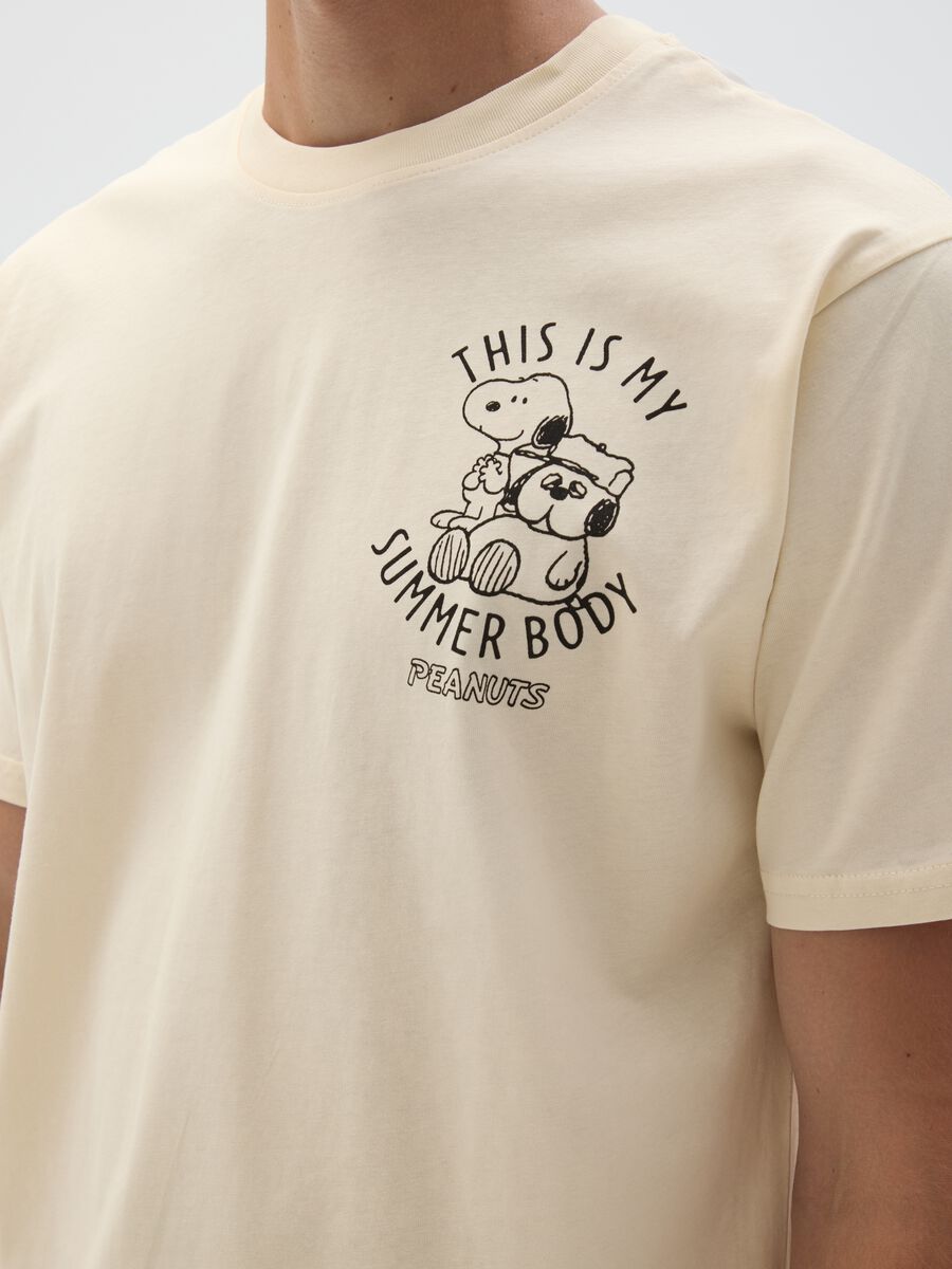 Beige pure cotton regular fit T-shirt_3
