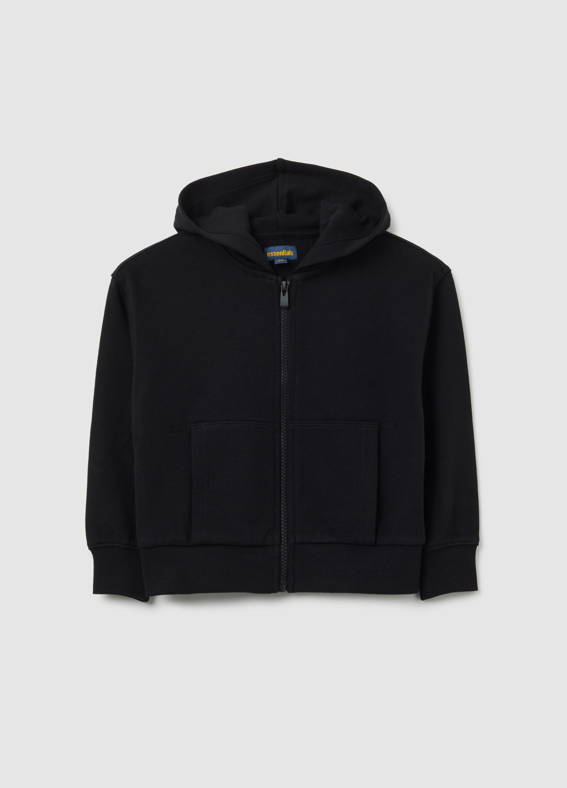 Girls' black pure cotton regular fit sweatshirt