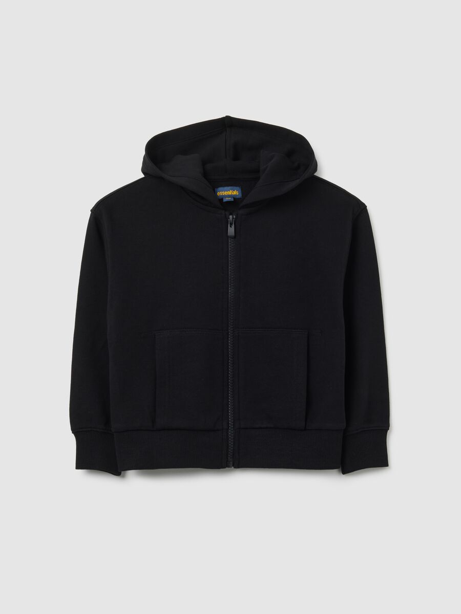 Girls' black pure cotton regular fit sweatshirt_0
