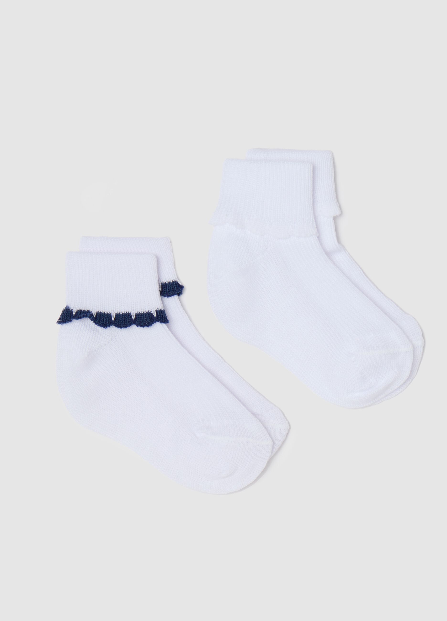 Two-pair pack short socks with fold