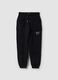 Black pure cotton jogger trousers with "Way Up" graphic for boys_3
