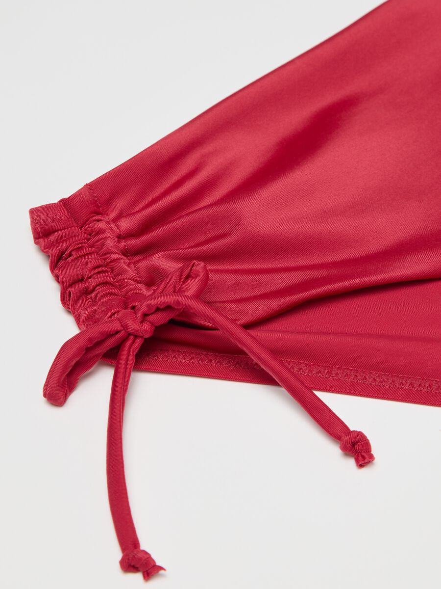 Red bikini briefs with gathering_6