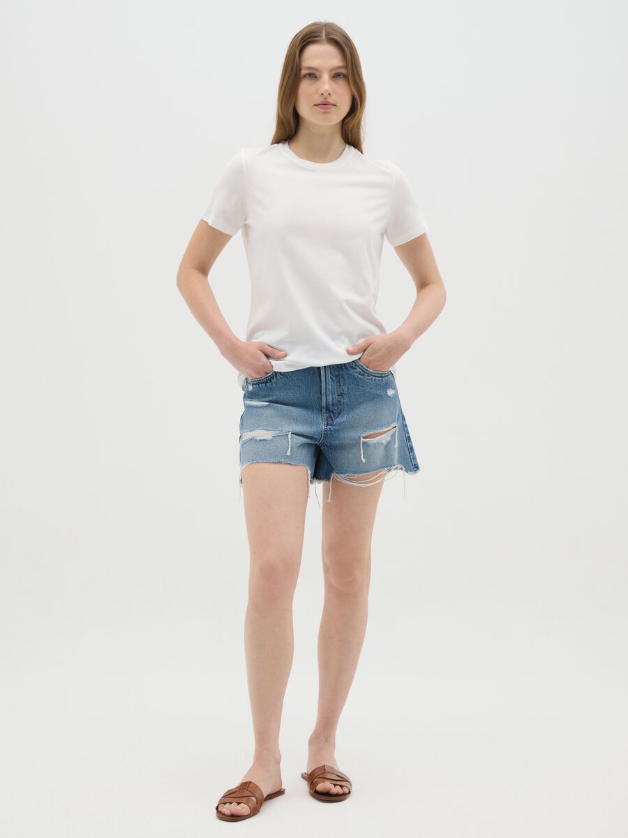 Women’s T-shirt in white 100% cotton with regular fit_1