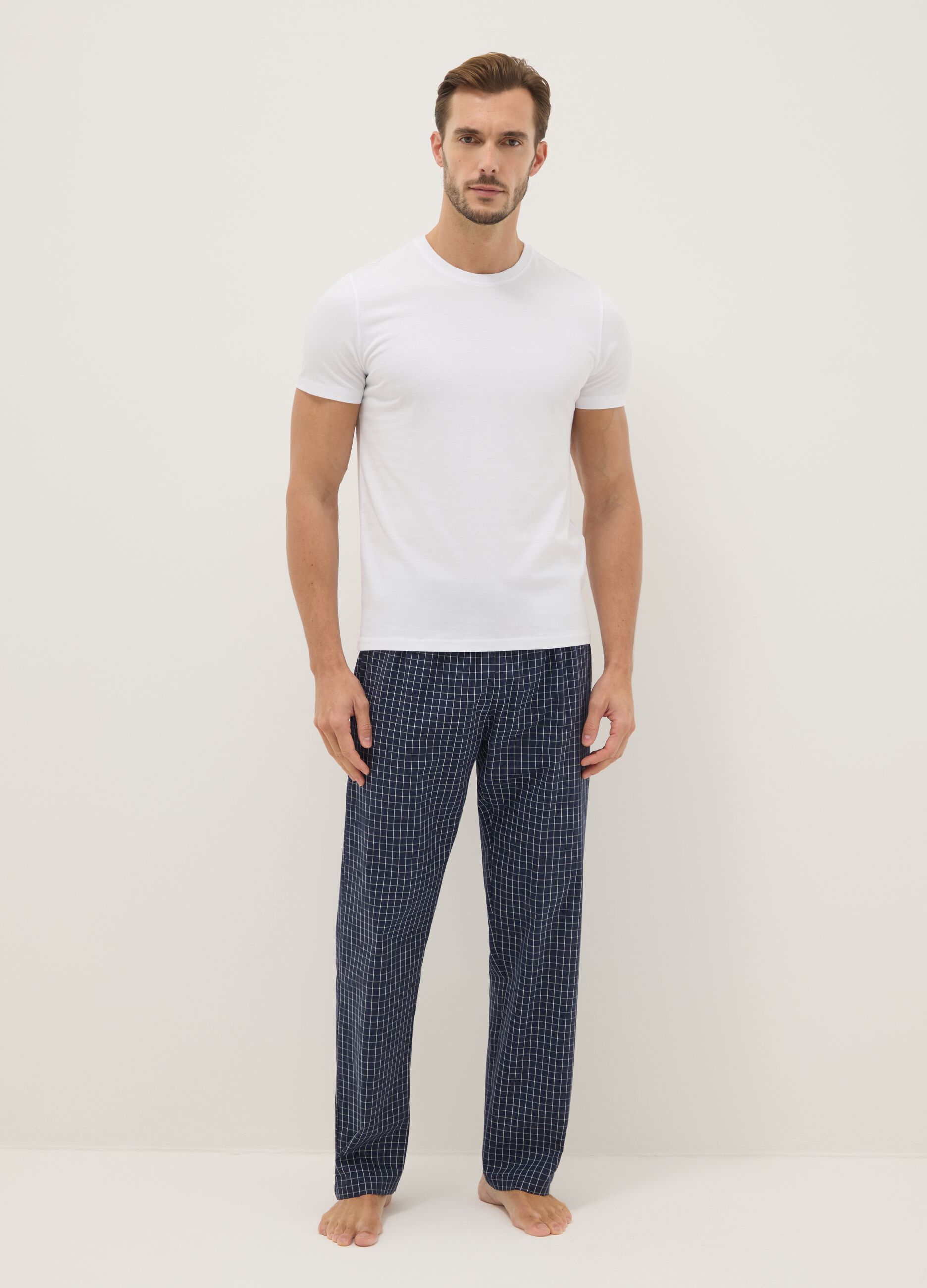 Multicolour Check Pure Cotton Pyjama Trousers Regular Fit