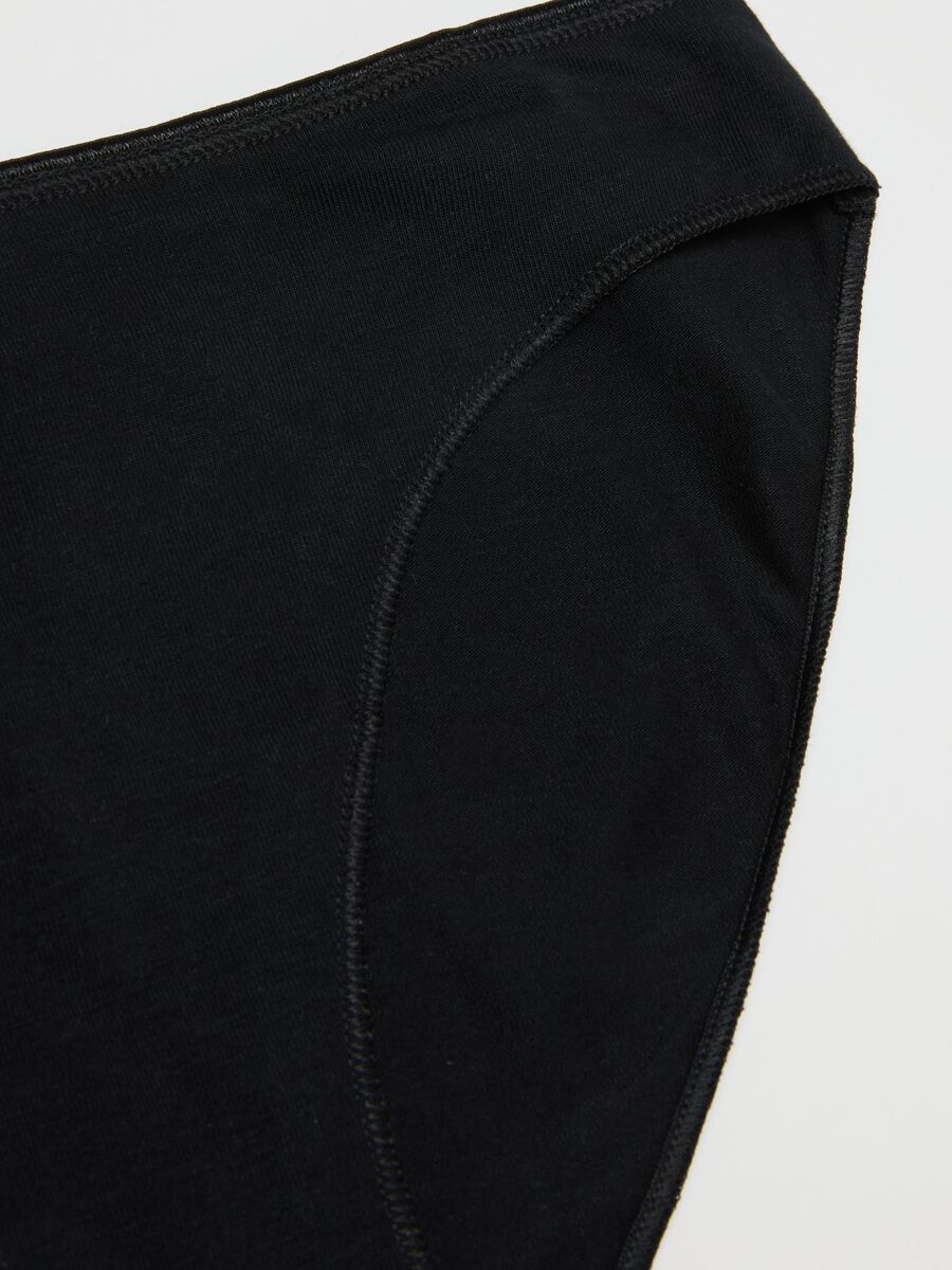 Girls' black cotton stretch regular fit briefs_2