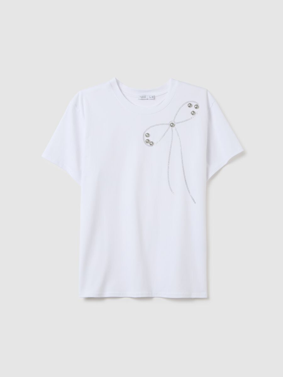 Women's white regular fit stretch cotton T-shirt_4