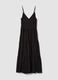 Long black dress in pure viscose_0