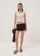 Brown crochet regular-fit cotton-blend shorts_0