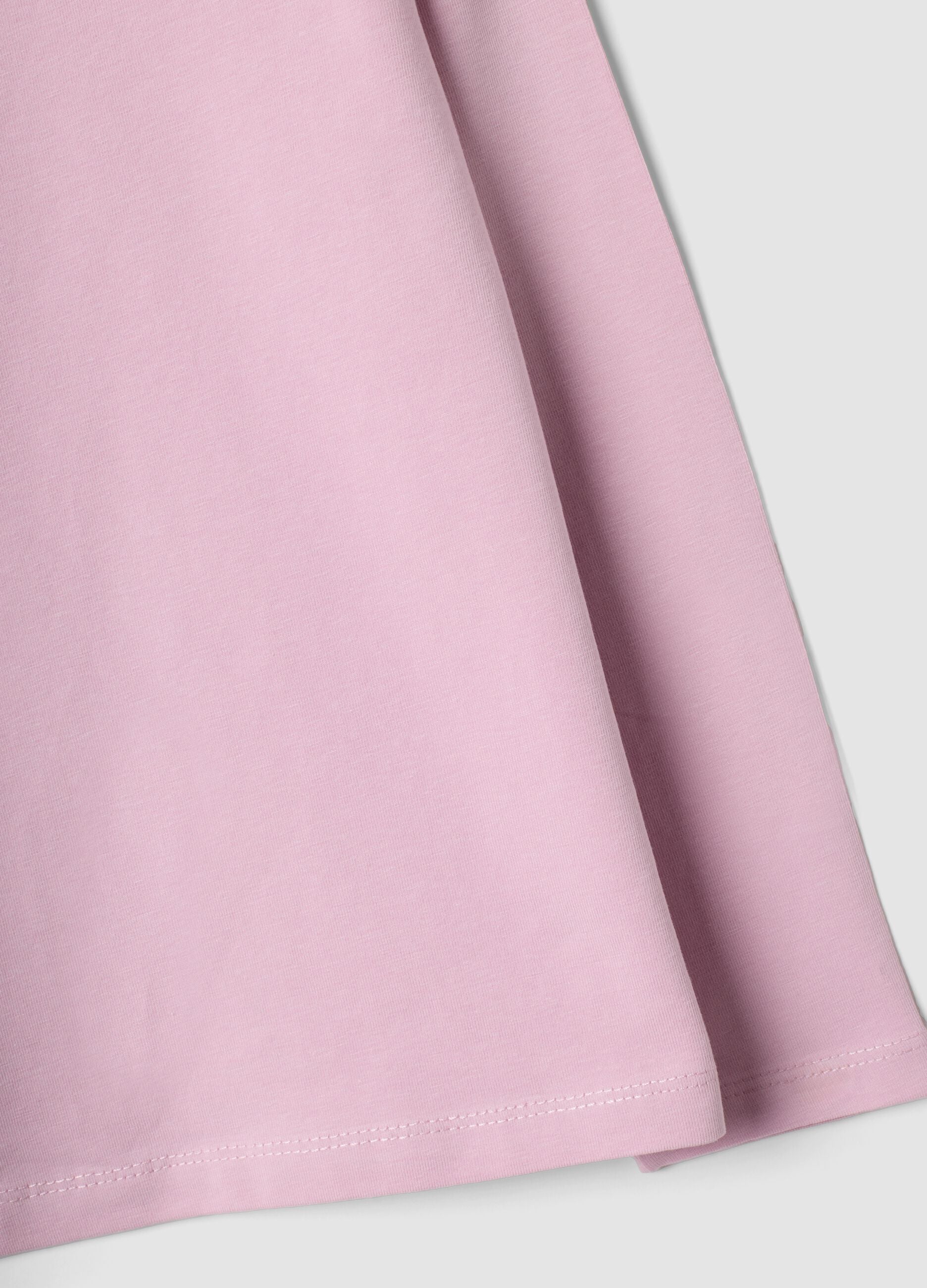Pink long-sleeve stretch-cotton T-shirt