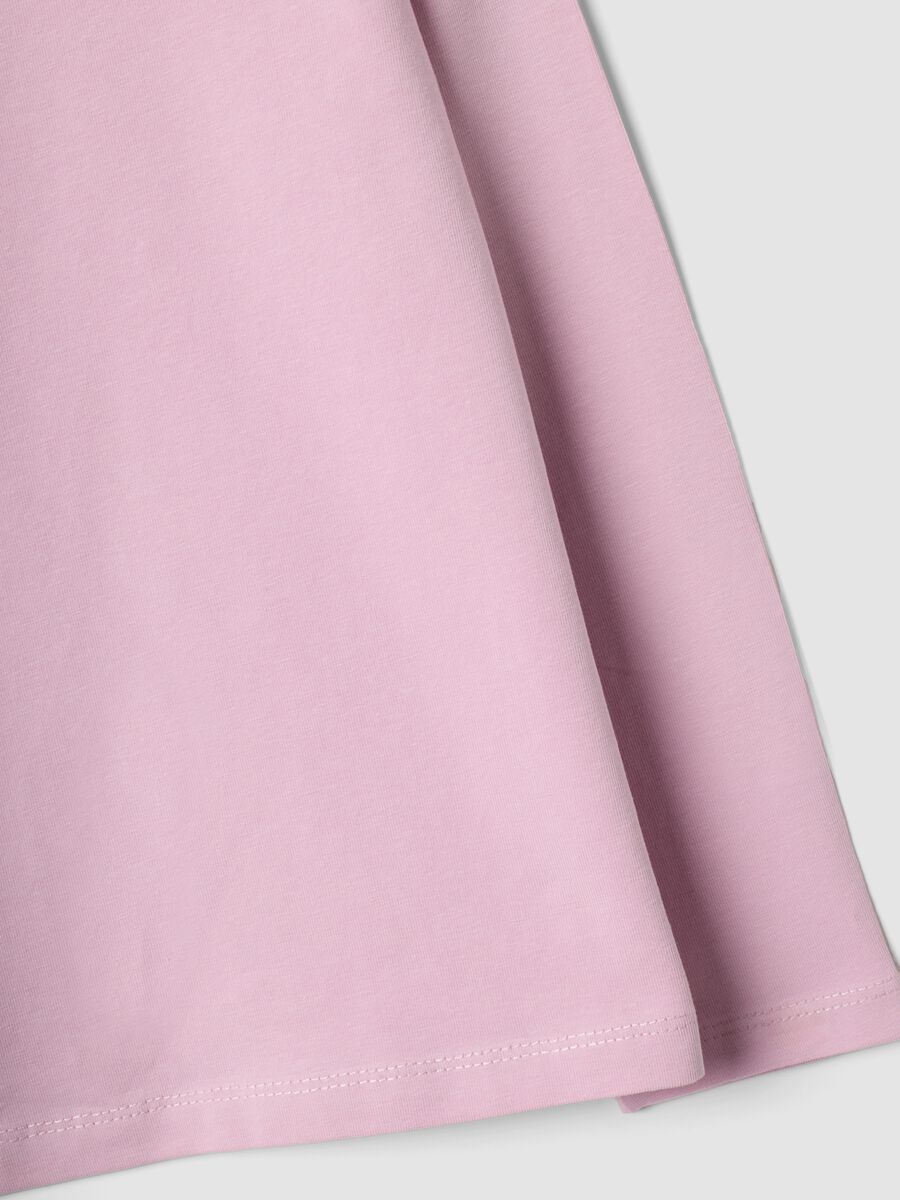 T-shirt rosa a maniche lunghe in cotone elasticizzato_3