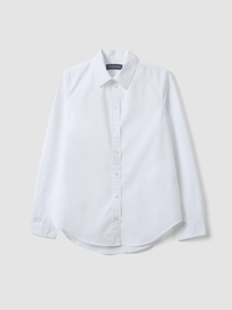 Camicia bianca in popeline regular fit_0