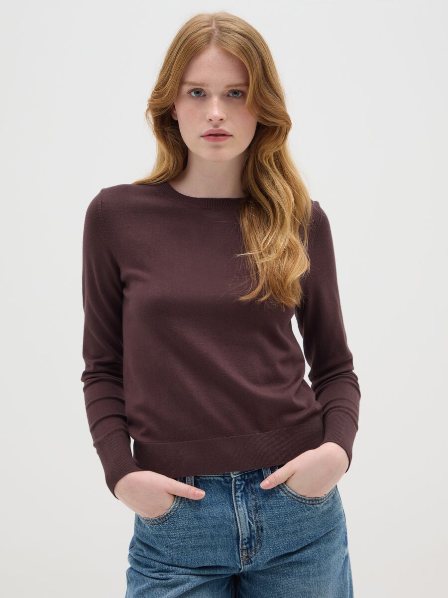 Blue jumper with round neck_0