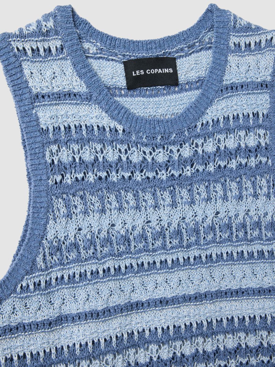 Tank top in crochet di misto cotone multicolor regular fit_5