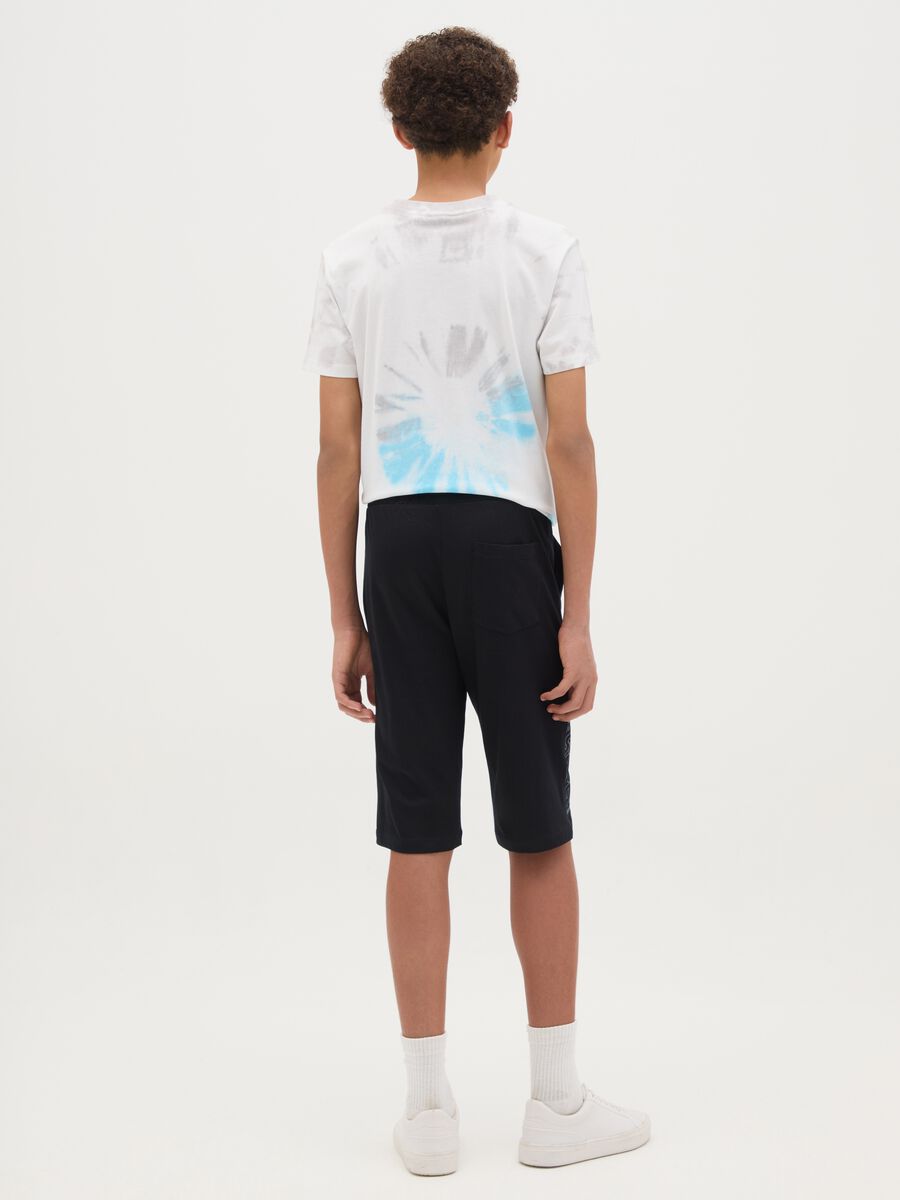 Regular fit black cotton boys' shorts_2