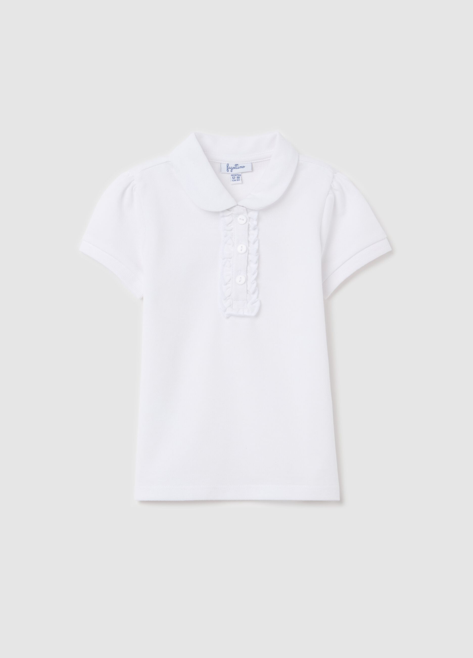 Piquet polo shirt with rounded collar